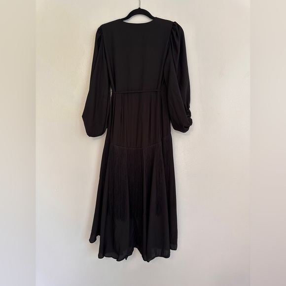 Anthropologie Hutch Wrap Fringe Puff Sleeve Dress Size XSP - Picture 9 of 9